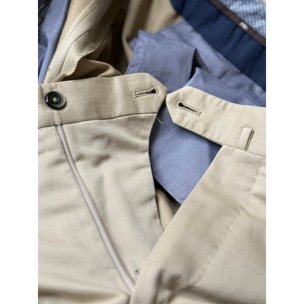 PT01 Men's Easy Fit Cotton/Wool Pants Beige 56 IT/40US - Picture 5 of 5